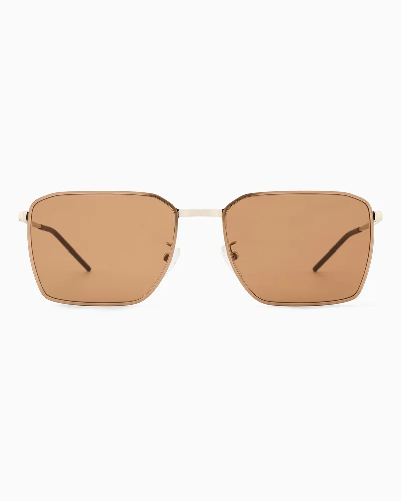 Emporio Armani Eckige Sonnenbrille für Herren Goldfarben