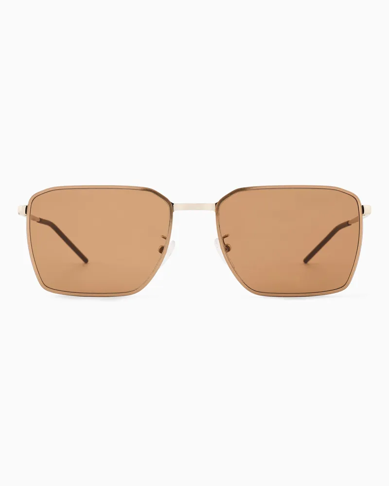 Emporio Armani Eckige Sonnenbrille für Herren Goldfarben