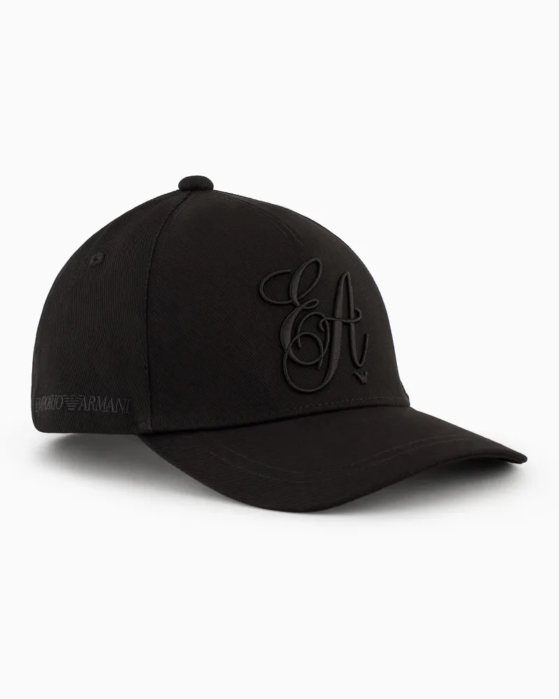 Emporio Armani Baseballcap mit EA-Logosignatur-Stick aus Twill Schwarz