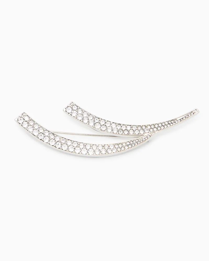 Emporio Armani Brosche mit Strass-Pavé aus Swarovski-Kristallen Transparent