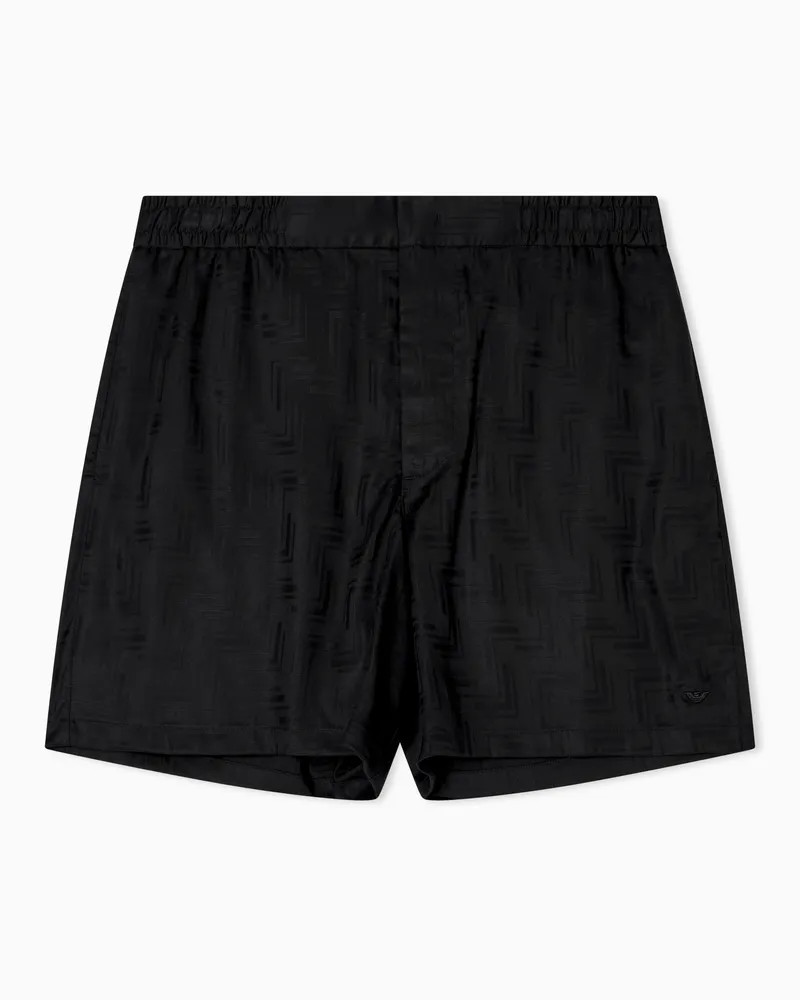 Emporio Armani ASV-Bermudashorts aus Lyocell-Jacquard-Stoff Schwarz
