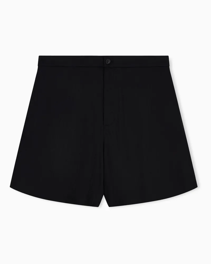 Emporio Armani Bermudashorts Regular aus Tencel Lyocell Jacquard Schwarz