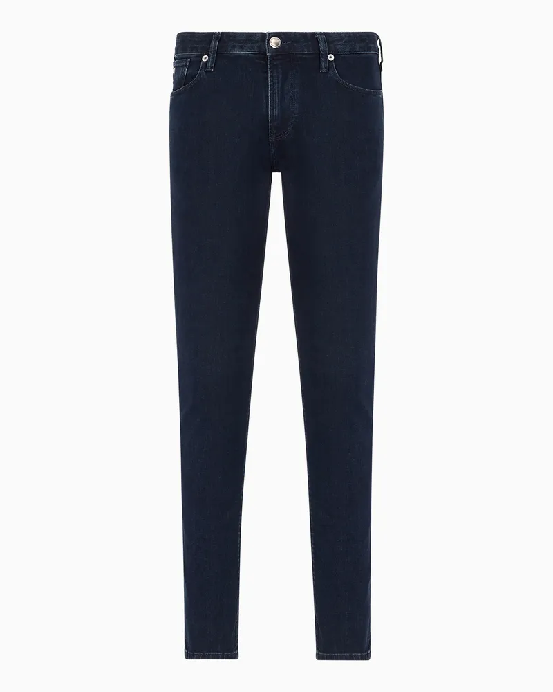 Emporio Armani Jeans J06 in Slim Fit aus gewaschenem Komfort-Denim 10,5 oz Blau