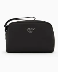 Emporio Armani Asv Beauty Case aus Recyceltem Nylon mit Adler-plakette Logo