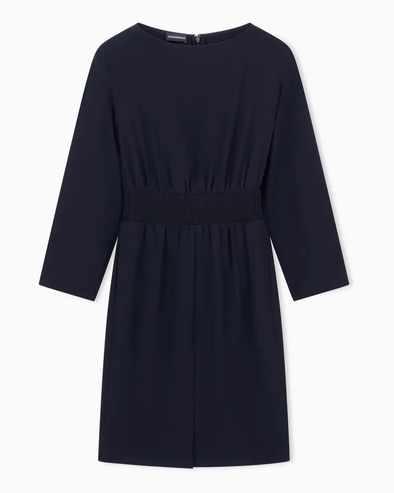 Emporio Armani Kleid mit elastischem Bund aus Techno-Cady Schwarz