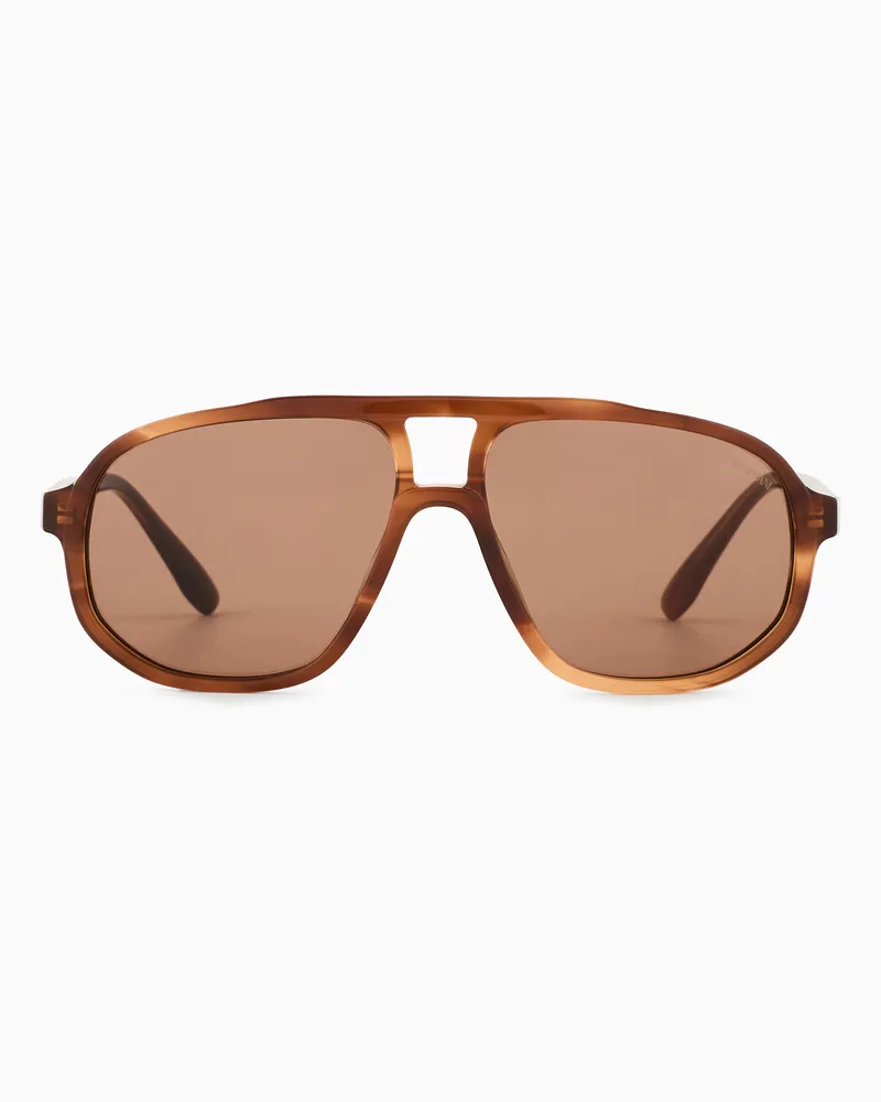 Emporio Armani Sonnenbrille mit Pilotenfassung für Herren Braun