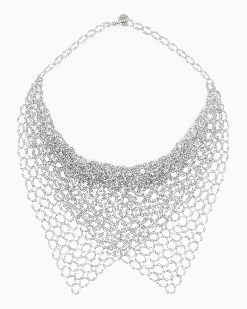 Emporio Armani Choker-Halskette mit Gitternetzstruktur Hellblau
