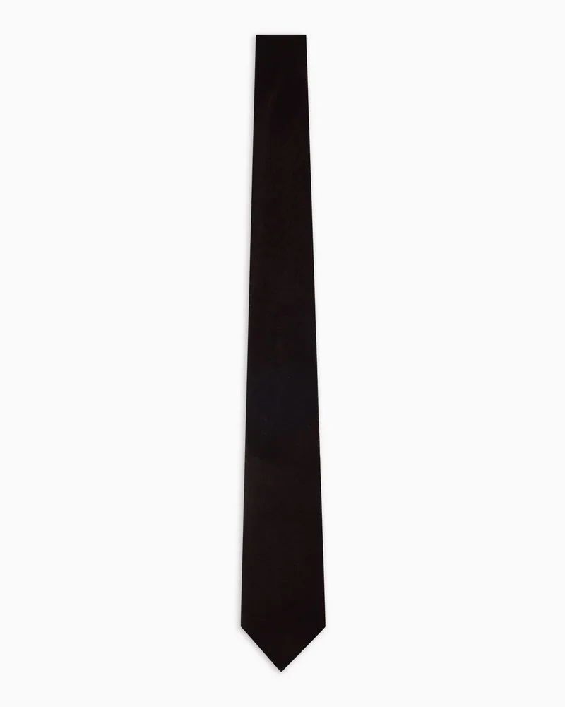 Emporio Armani Krawatte aus glattem Samt Braun