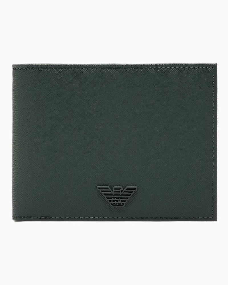 Emporio Armani ASV Portemonnaie aus regeneriertem Saffianleder Grün