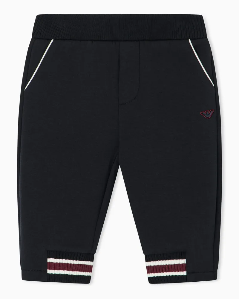 Emporio Armani Jogginghose Regular Fit aus Baumwolljersey mit Rippbündchen Marineblau
