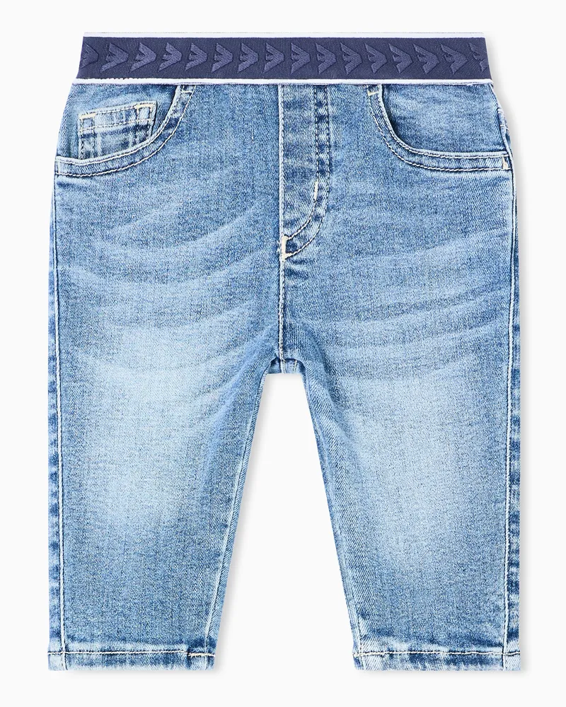 Emporio Armani Bermudashorts aus Denim mit elastischem Bund Blau