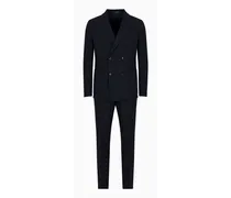 Doppelreihiger Anzug aus Bi-stretch-schurwollgewebe