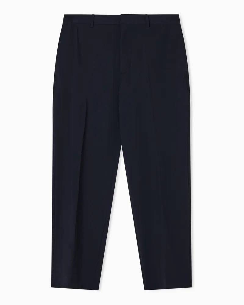 Emporio Armani Travel Essential Chino-Hose aus leichtem Nylon Marineblau