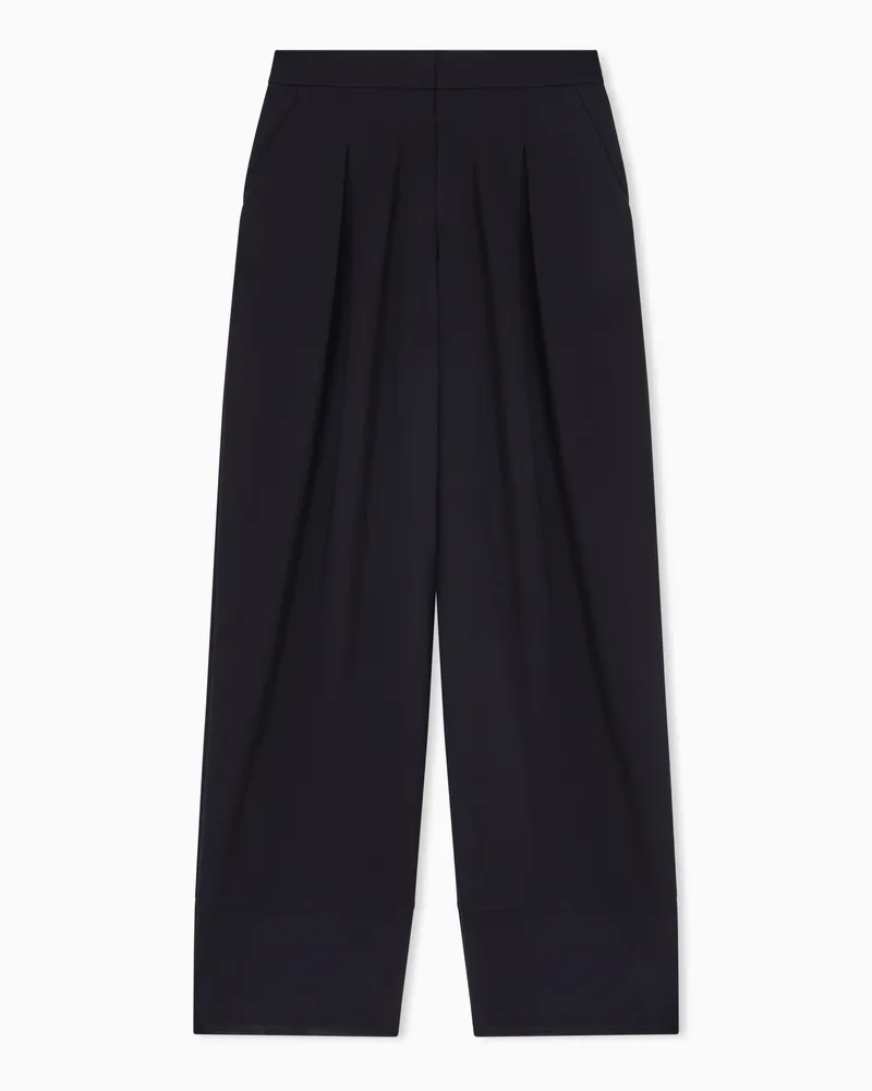 Emporio Armani Stretch interlock viscose trousers Schwarz