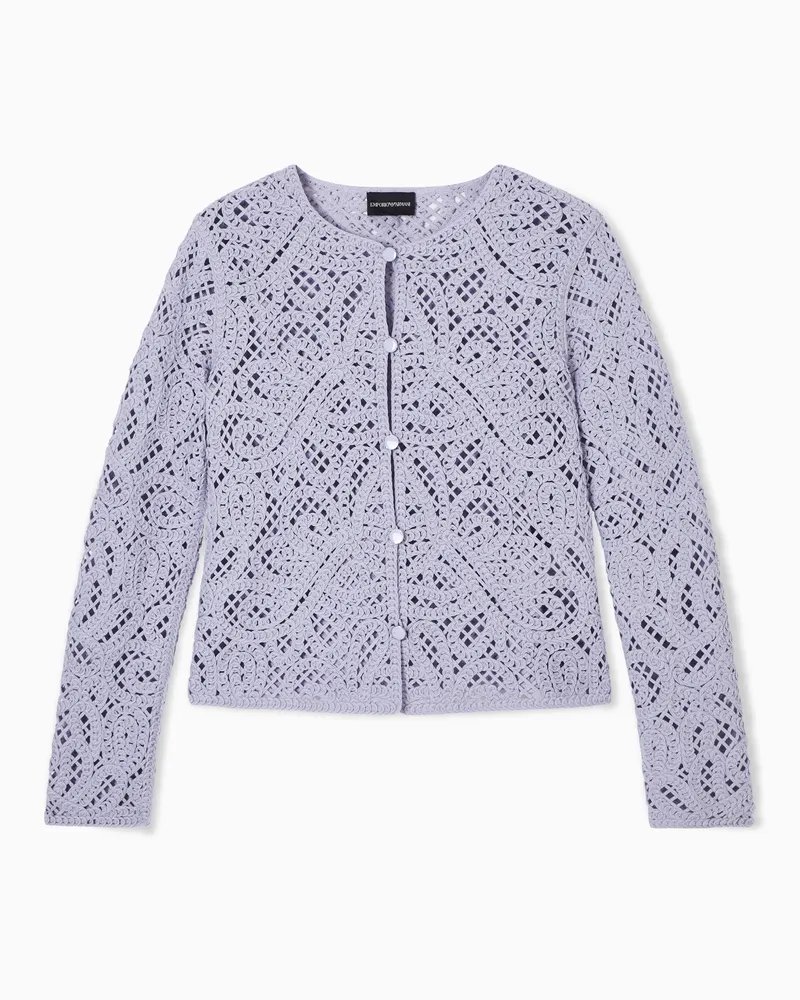 Emporio Armani Macramé cornely embroidered fabric jacket Violett