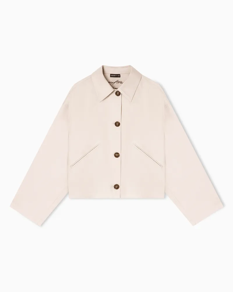 Emporio Armani Blouson aus Pima-Baumwoll-Gabardine Beige