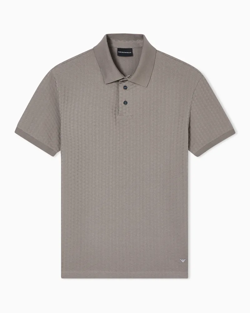 Emporio Armani Poloshirt aus Jacquard-Jersey Beige