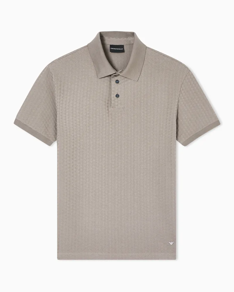 Emporio Armani Poloshirt aus Jacquard-Jersey Beige