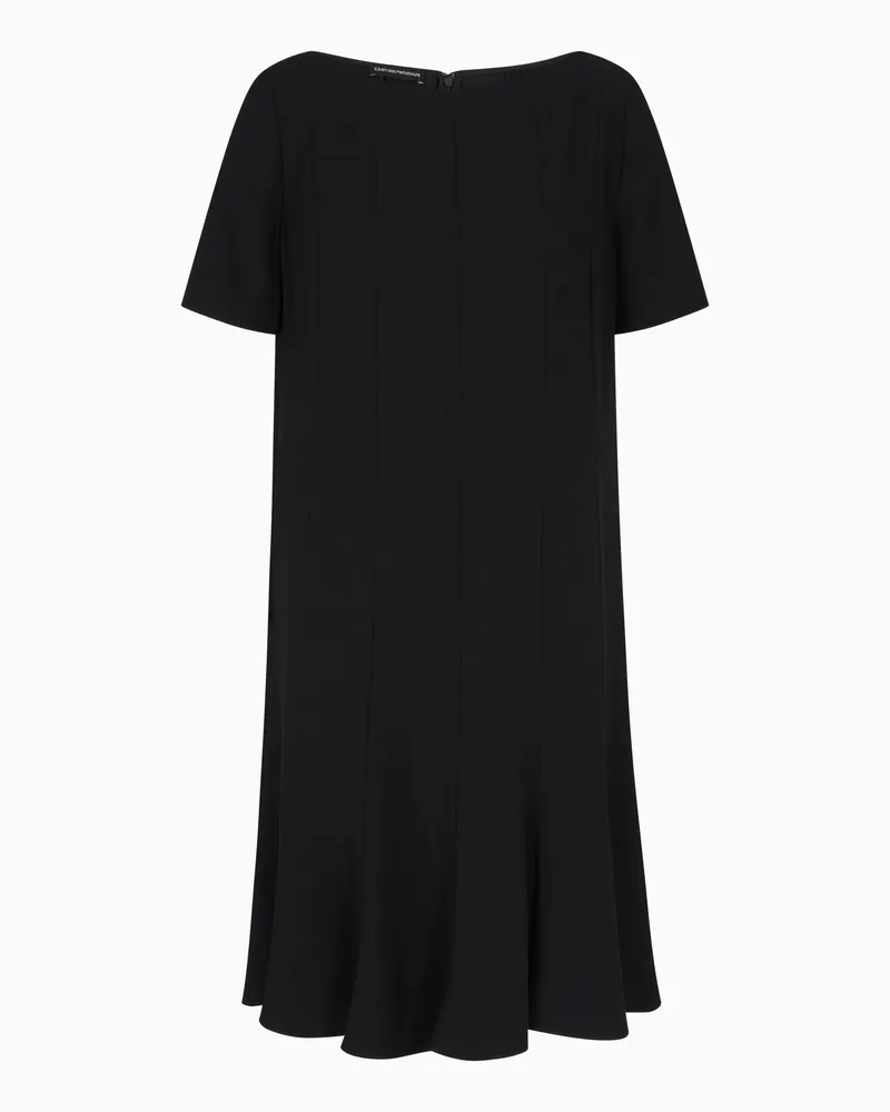 Emporio Armani Kleid mit Falten aus funktionalem Cady Schwarz