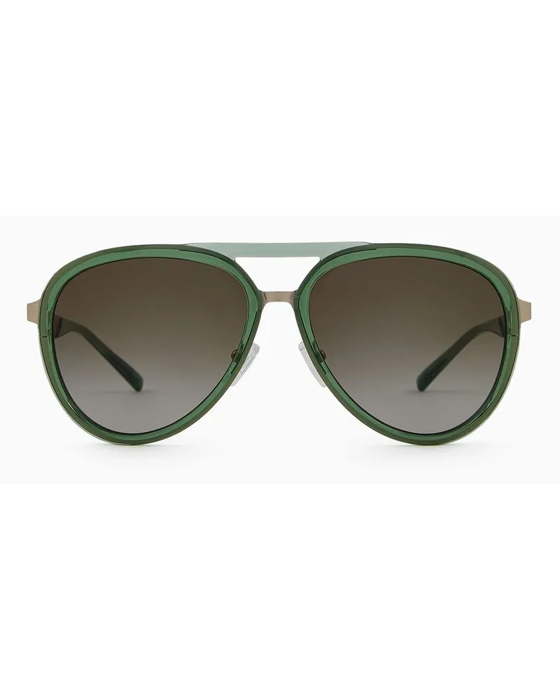 Emporio Armani Sonnenbrille mit Pilotenfassung Für Herren Grün