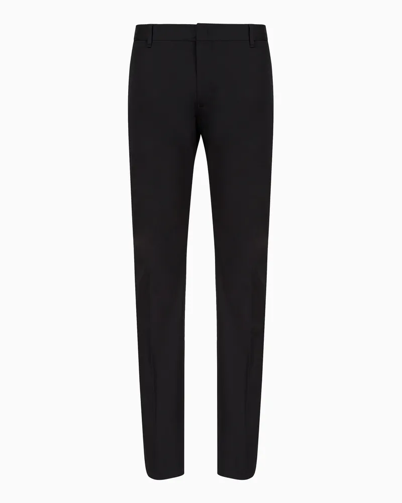 Emporio Armani Chinohose aus Baumwollstretch Schwarz