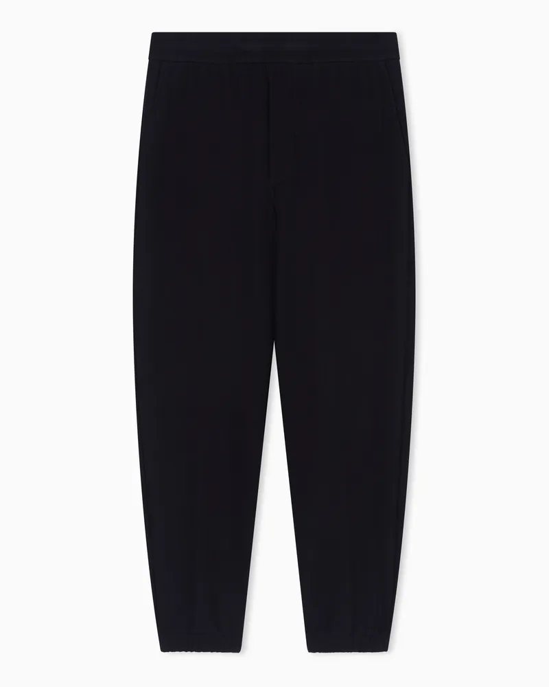 Emporio Armani Jogginghose aus Interlock-Jacquard-Jersey aus einer Lyocell-Mischung Marineblau