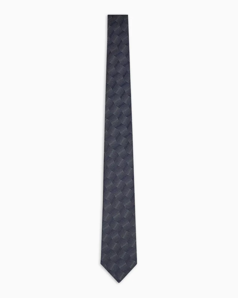 Emporio Armani Pure silk tie with jacquard pattern Marineblau