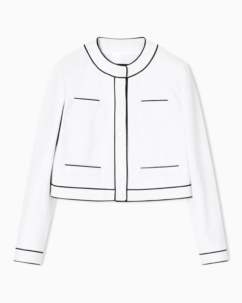 Emporio Armani Jacke aus Semianilin-Lammnappaleder Weiß
