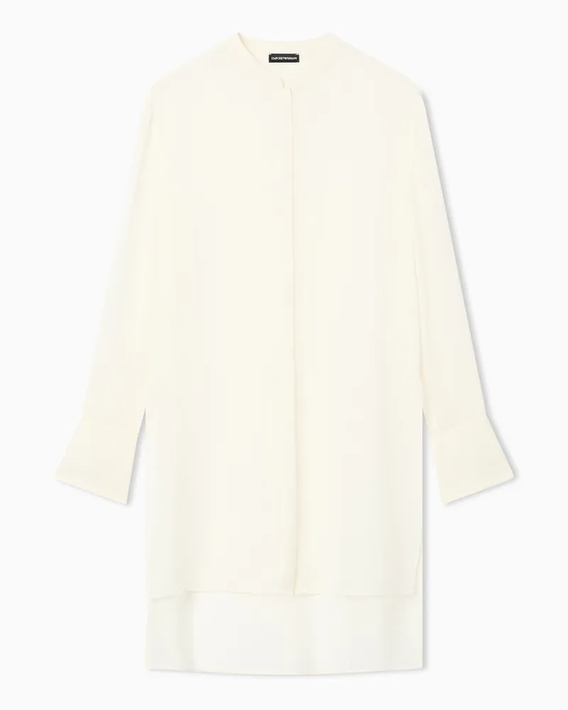Emporio Armani Maxi-Hemd aus Funktions-Georgette Weiß