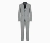 Einreihiger Anzug in Slim Fit aus Bi-Stretch-Schurwollgewebe