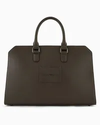 Emporio Armani Businesstasche aus Getrommeltem Leder Braun