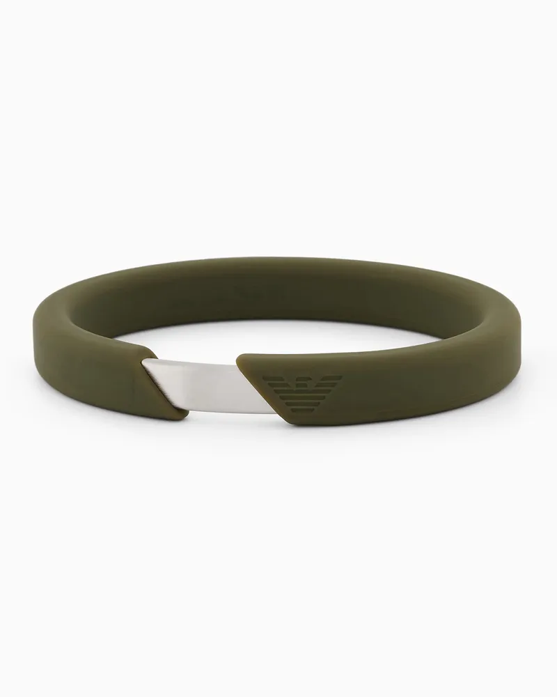 Emporio Armani Grünes Silikon-Armband Mehrfarbig