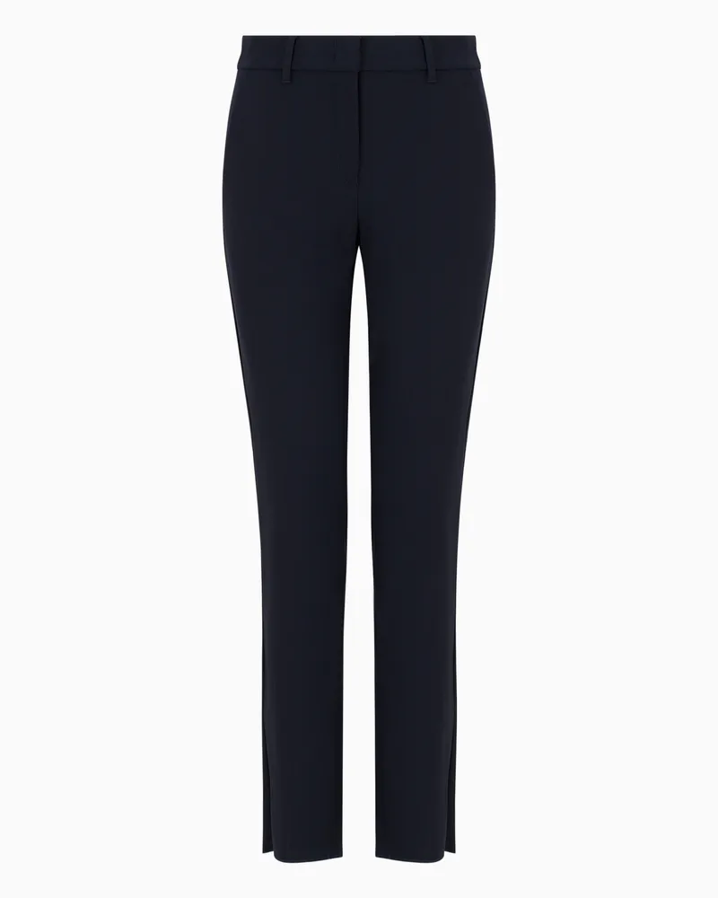 Emporio Armani Wollhosen aus Grain de Poudre Marineblau