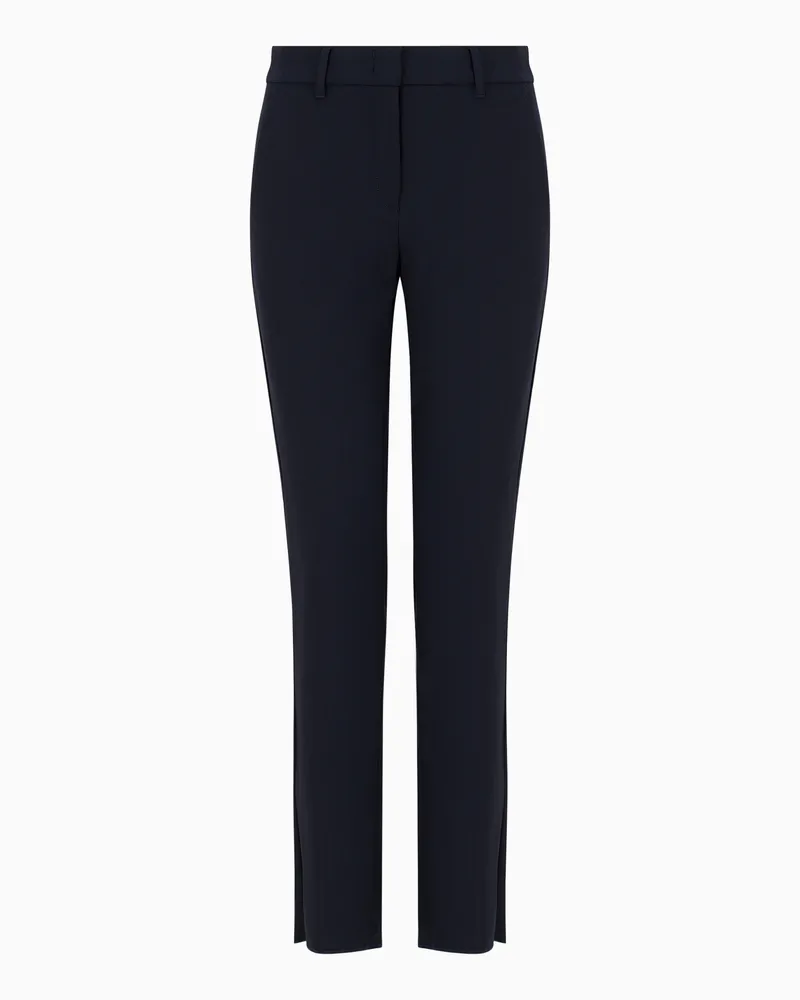 Emporio Armani Wollhosen aus Grain de Poudre Marineblau