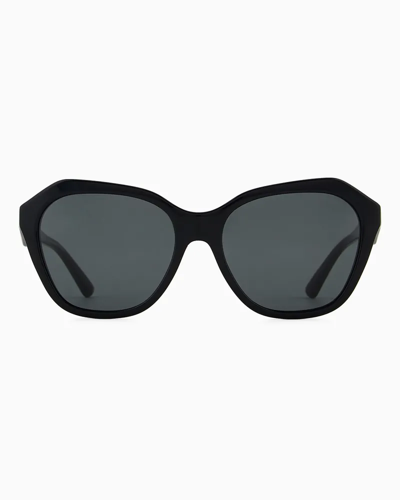 Emporio Armani Sonnenbrille mit unregelmäßig geformter Fassung für Damen Schwarz