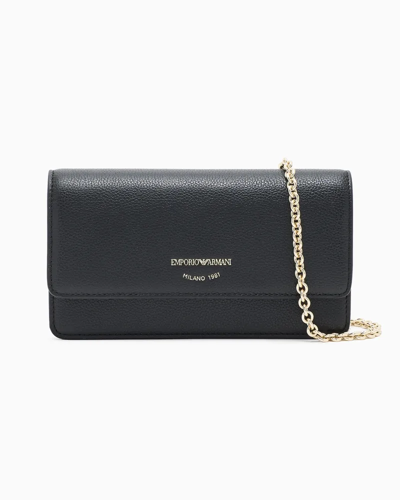 Emporio Armani Minitasche aus getrommeltem Leder Schwarz