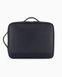 Emporio Armani Asv Business-tasche aus Wiederaufbereitetem Saffiano und Recyceltem Nylon Marineblau