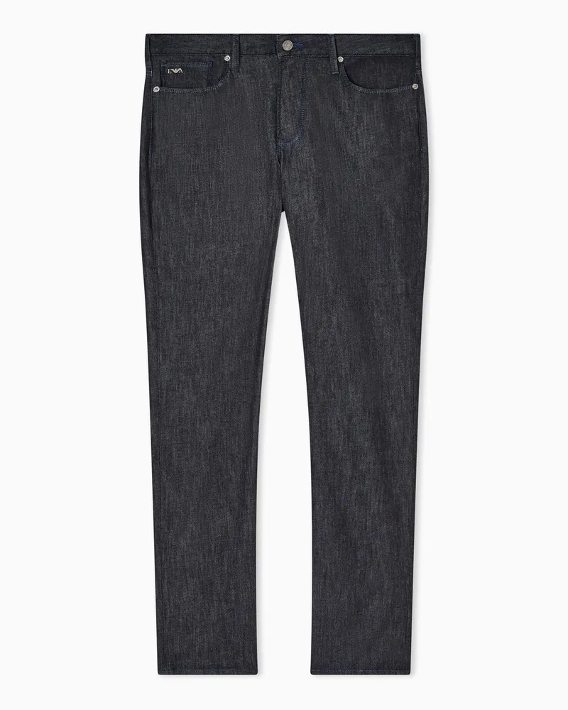 Emporio Armani Slim-Fit-Jeans J06 aus Light-Denim 8 oz im Used-Look Blau