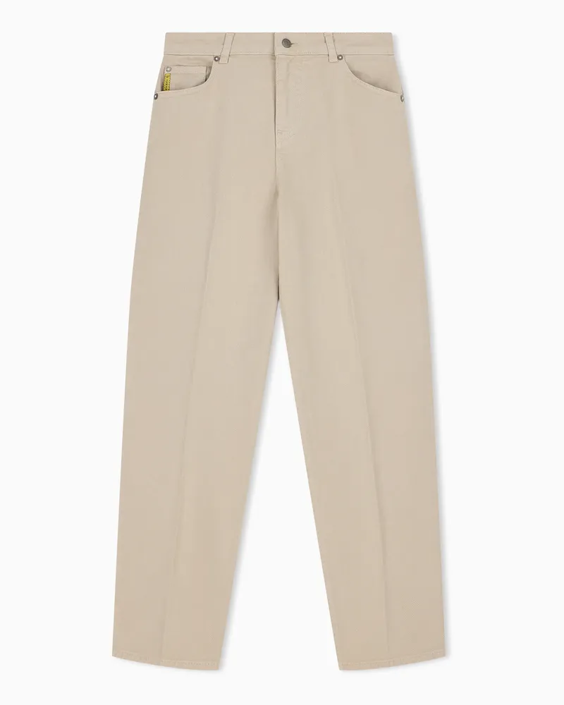 Emporio Armani 5-Pocket-Hose aus gebürsteter Baumwolle der Capsule Beige