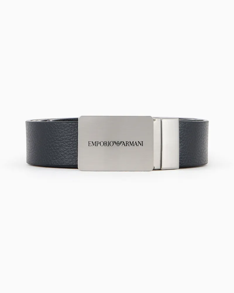 Emporio Armani Wendegürtel aus Leder mit Logo-Schnalle Blau