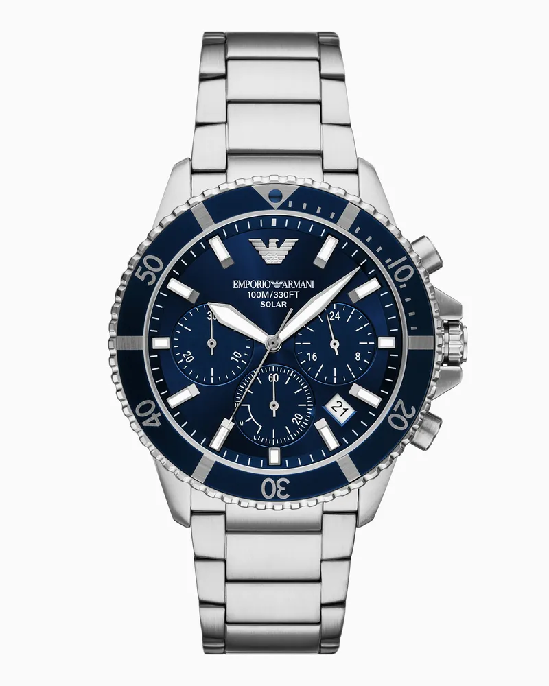 Emporio Armani Solarbetriebener World Explorer Chronograph aus Edelstahl Mehrfarbig