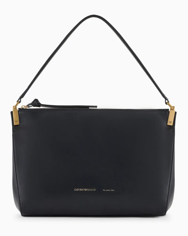 Emporio Armani Mittelgroße Handtasche aus Glattleder Schwarz