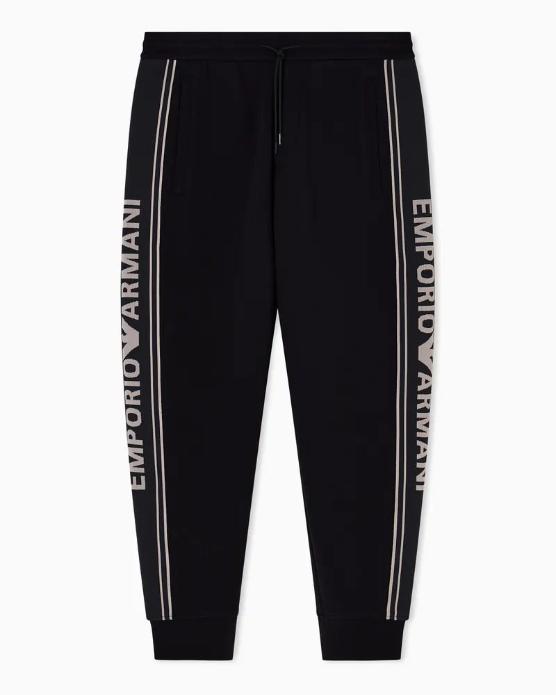 Emporio Armani ASV Jogginghose aus doppellagigem Jersey mit Logobändern Schwarz