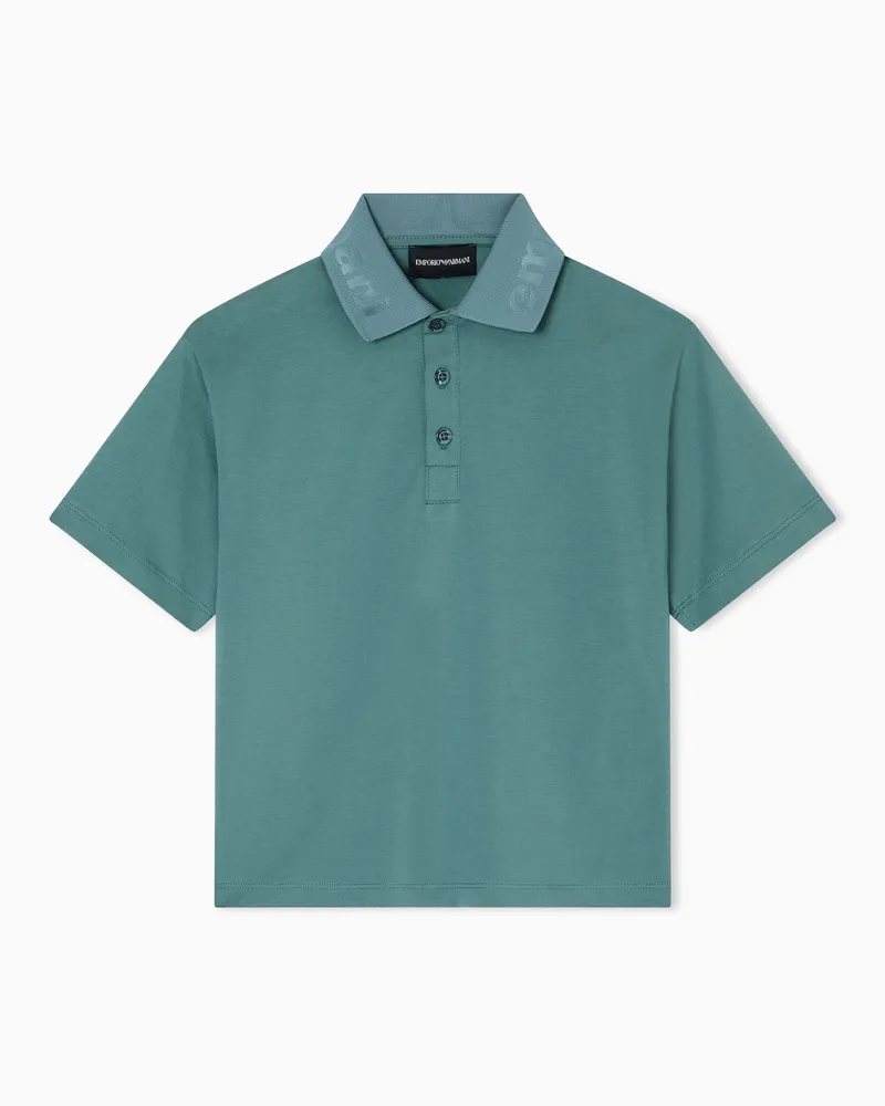 Emporio Armani Oversize-Jersey-Poloshirt Grün