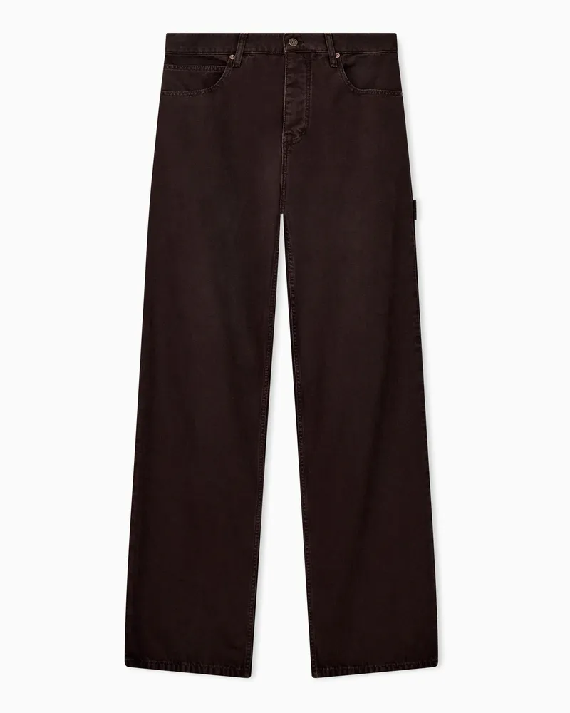 Emporio Armani 5-Pocket-Hose aus robuster Baumwolle im Workwear-Stil Braun