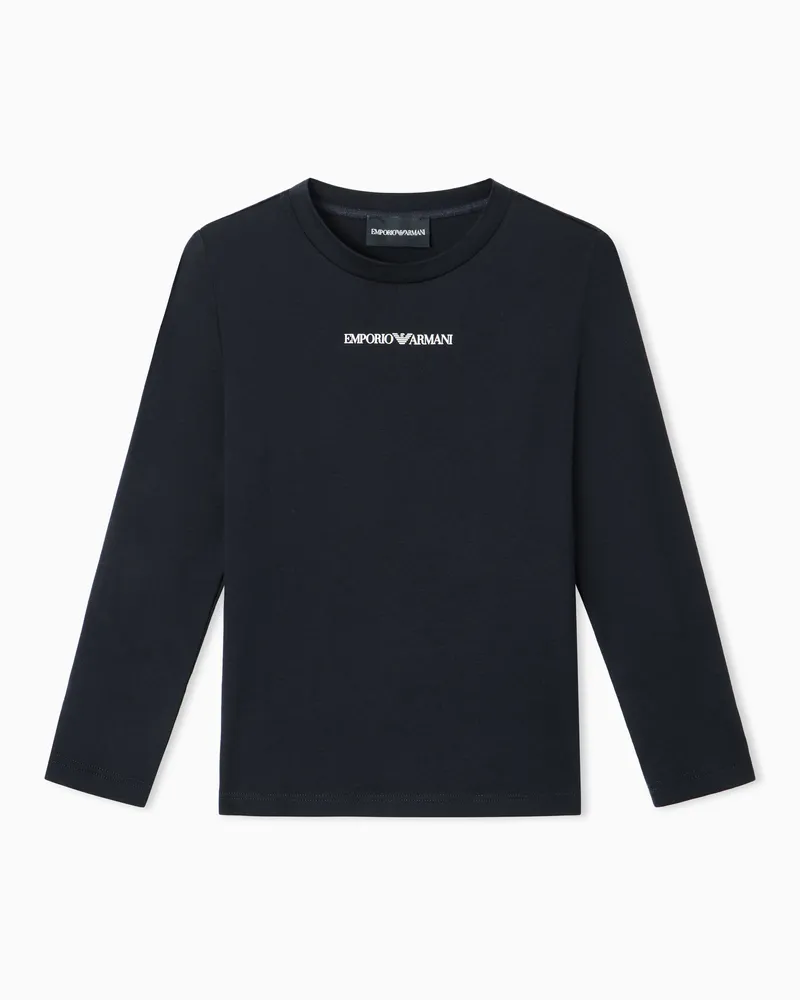 Emporio Armani Pullover aus Jersey mit Logo Marineblau