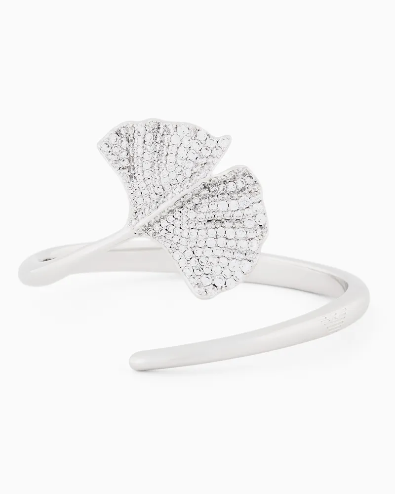 Emporio Armani Manschetten-Armband aus silberfarbenem Messing Mehrfarbig