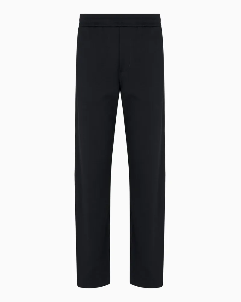 Emporio Armani ASV Jersey-Hose mit elastischem Bund und Kontraststreifen Marineblau
