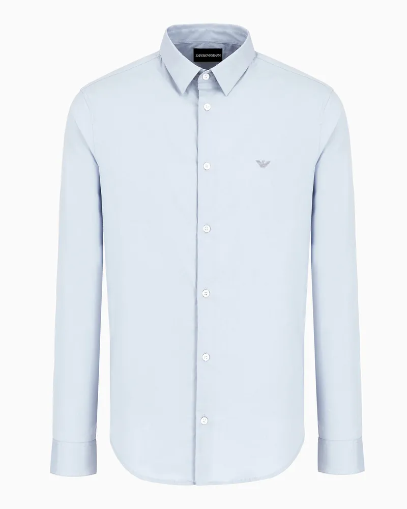 Emporio Armani Hemd aus gemischtem Nylon-Stretch Hellblau