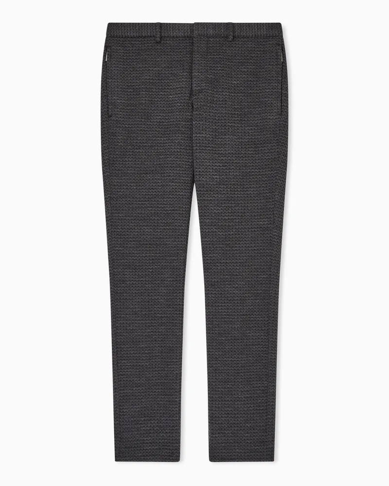 Emporio Armani 3D jersey knit trousers Grau
